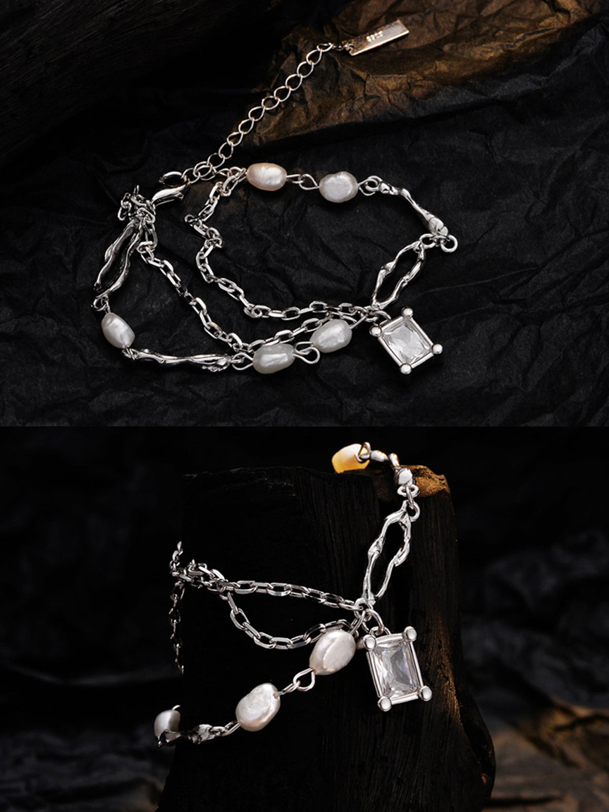 Baroque Pearl Link Chain Bracelet