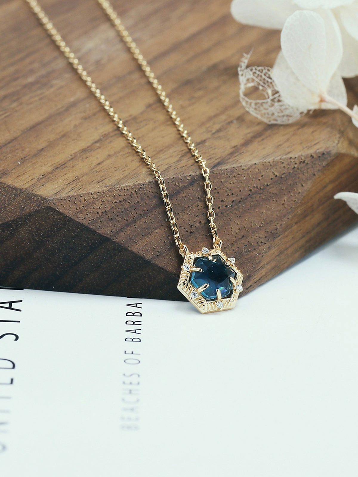 Hexagonal Zircon Necklace