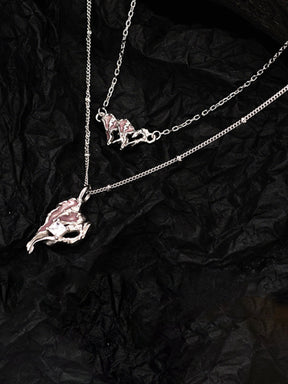 Shattered Heart Dual Pendant Necklace