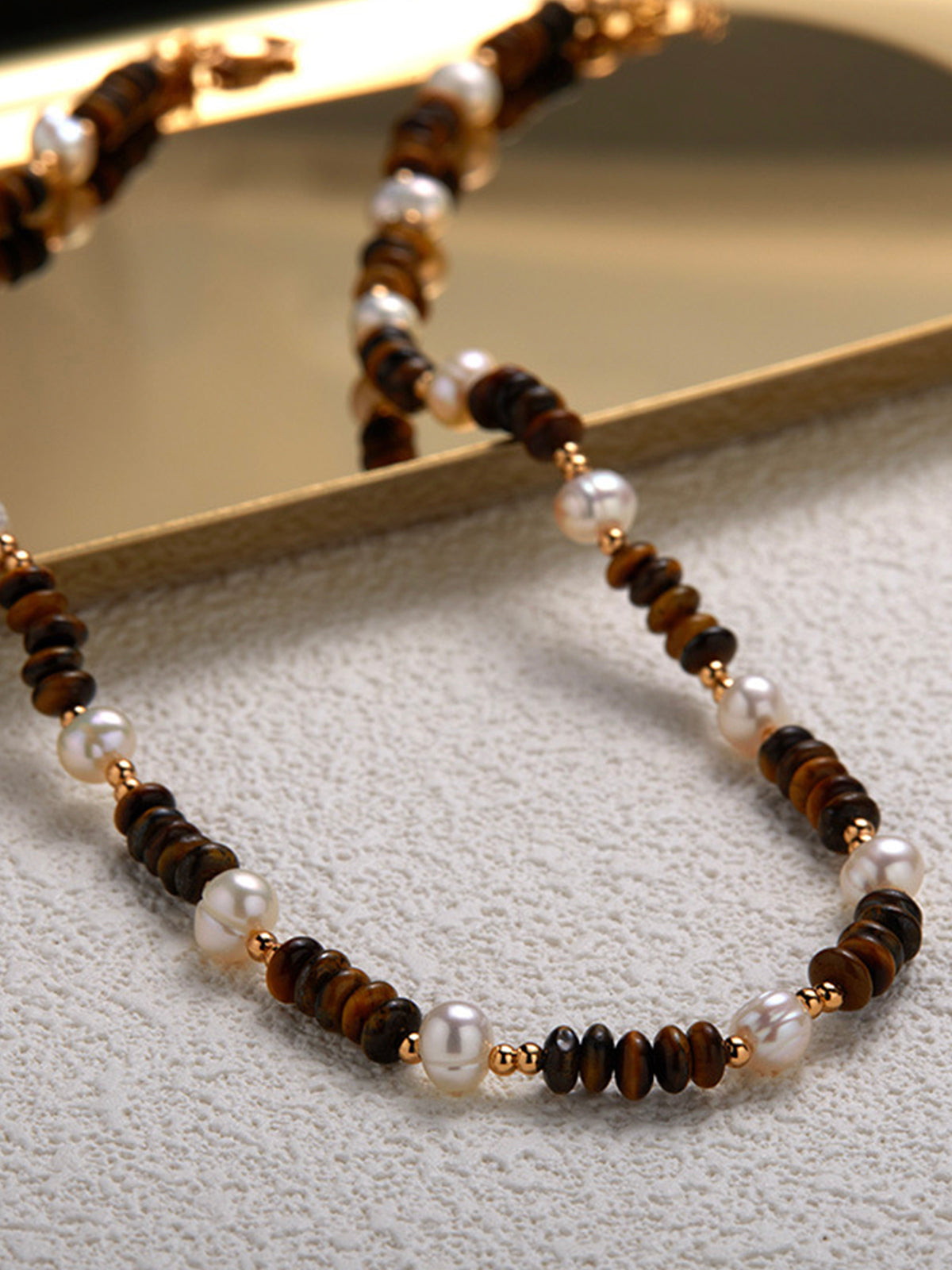 Tiger Eye Stone Beaded Necklace