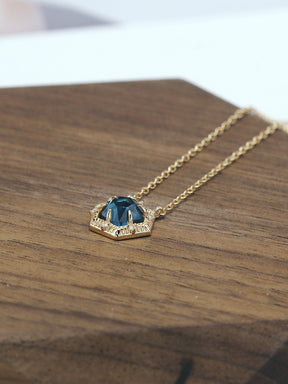 Hexagonal Zircon Necklace