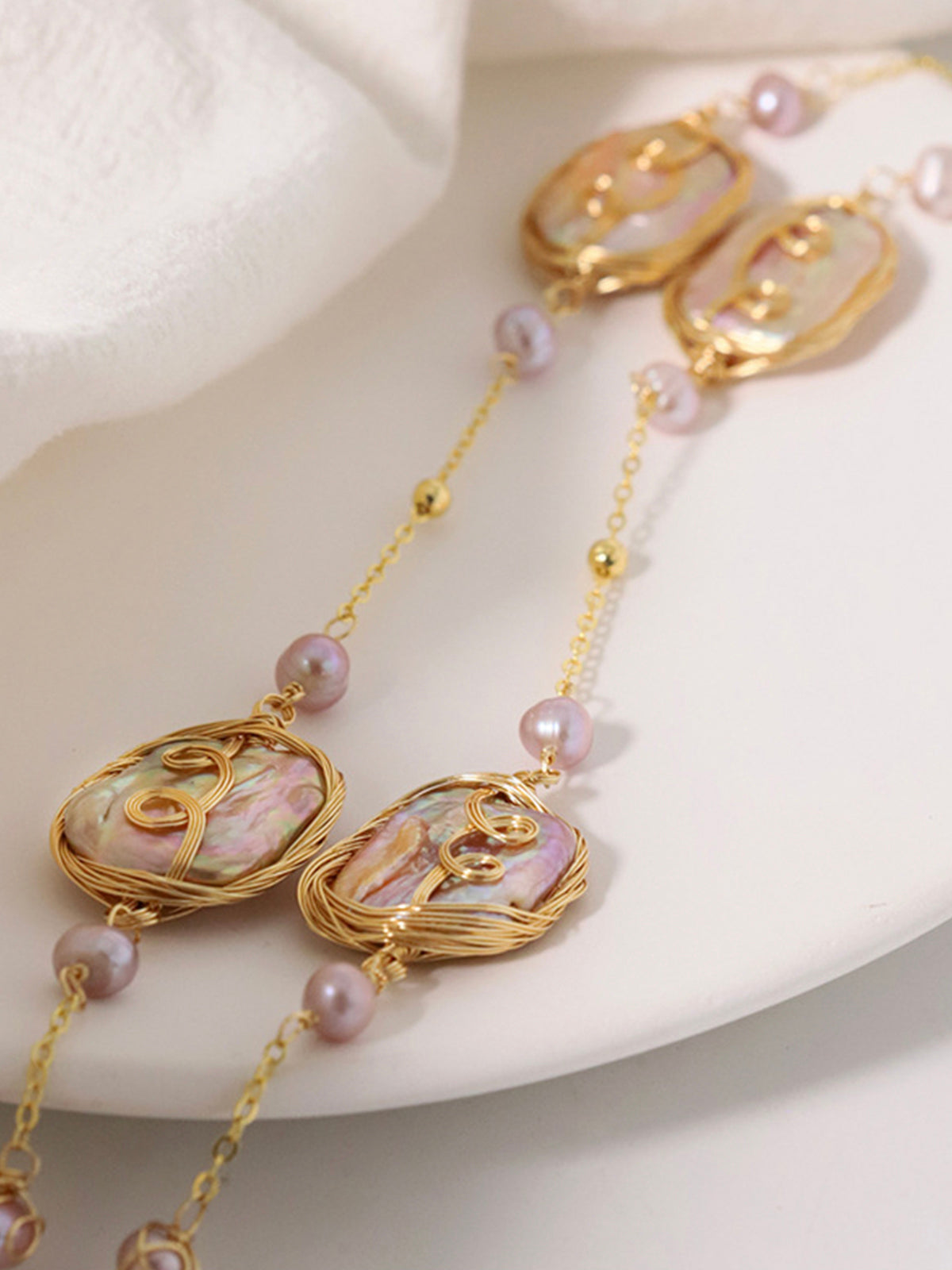 Shaped Baroque Pearl Necklace