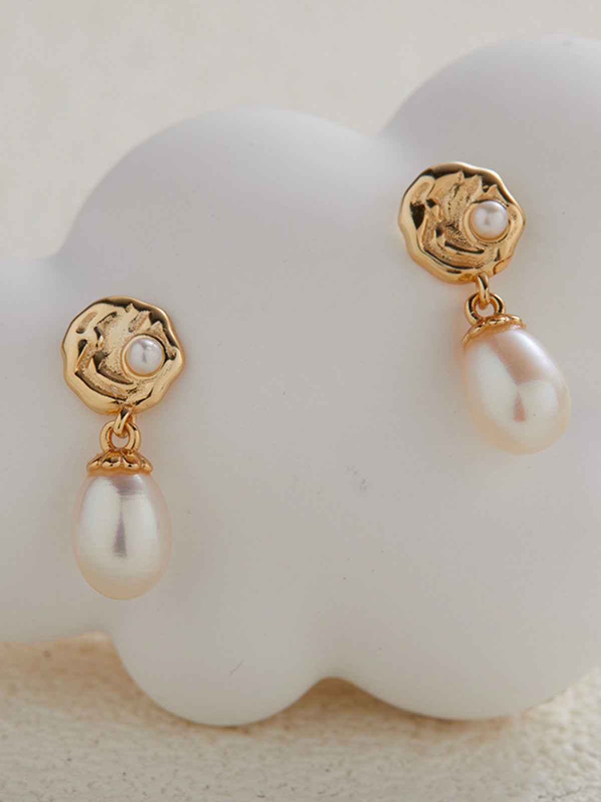 Rose Flower Pearl Earrings