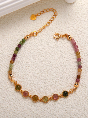 Natural Tourmaline Colorful Bracelet