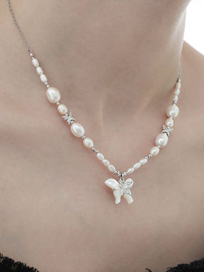 Butterfly Pearl Necklace