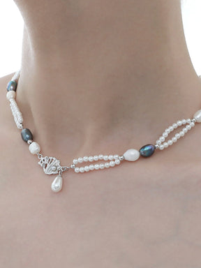 Double layer pearl shell necklace