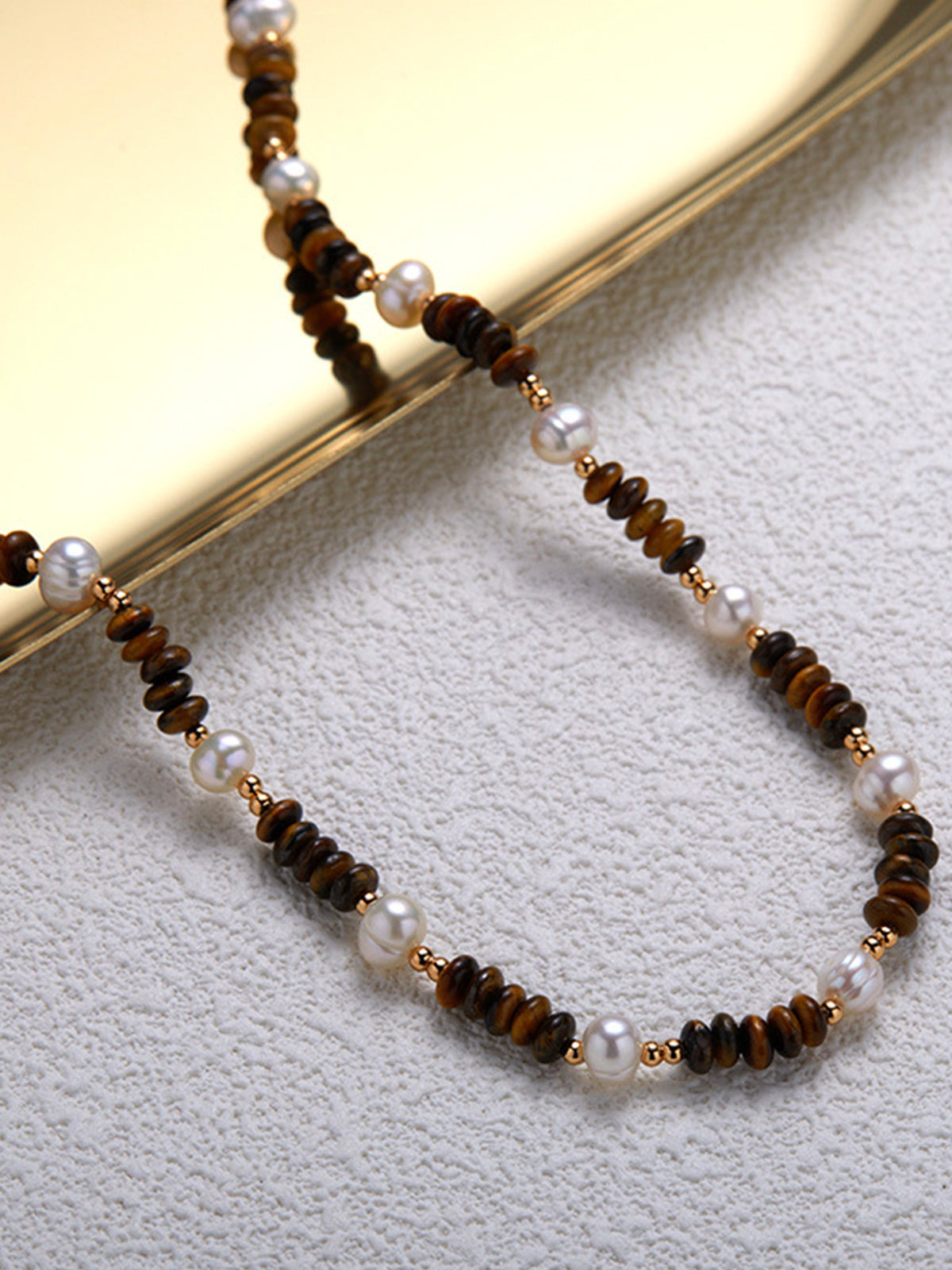 Tiger Eye Stone Beaded Necklace