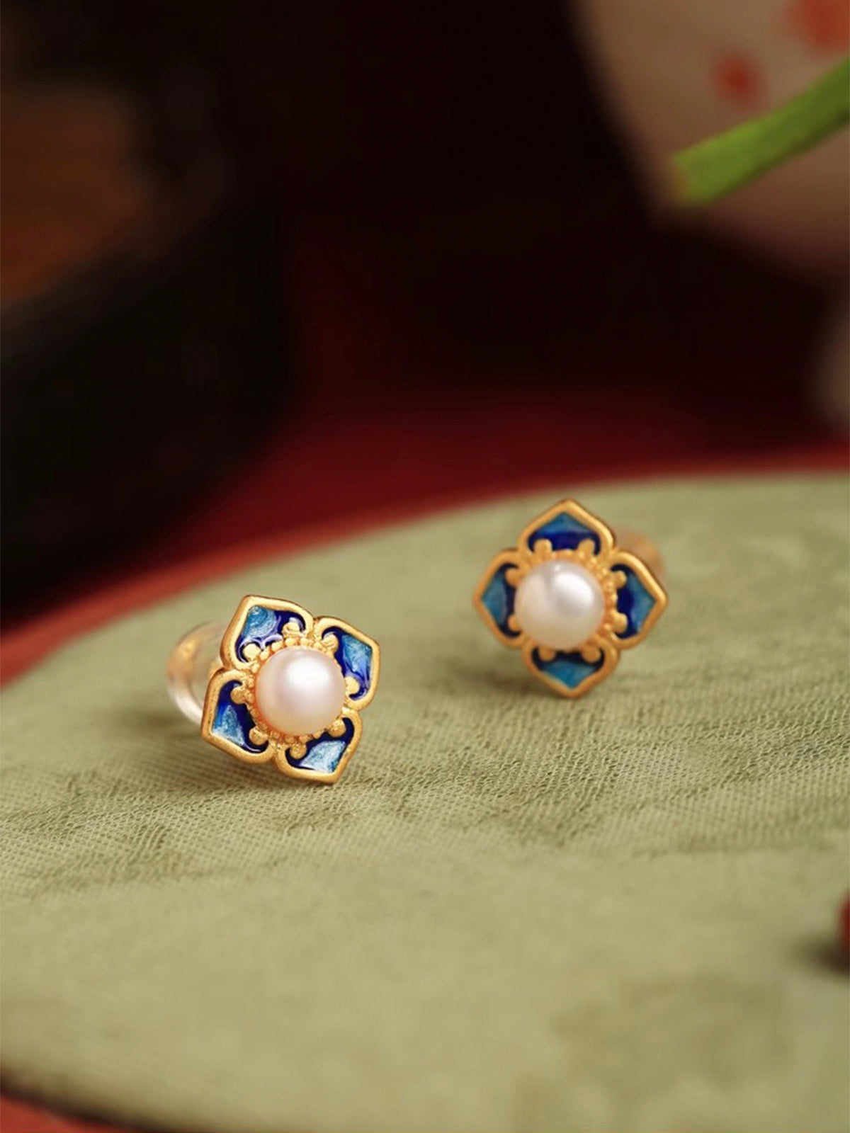 Enamel Cloisonné Earrings