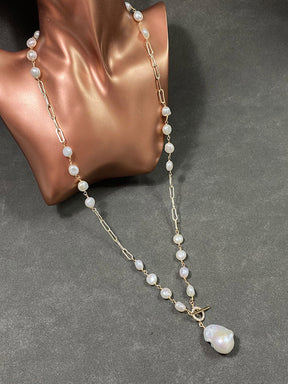 Baroque Pearl Toggle Pendant