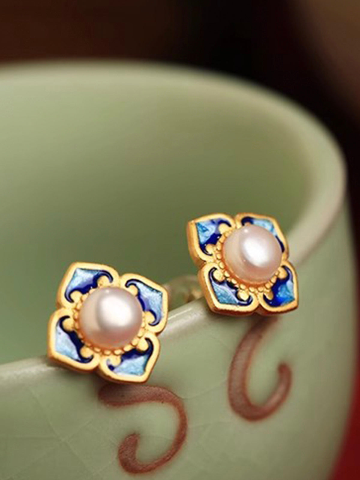 Enamel Cloisonné Earrings