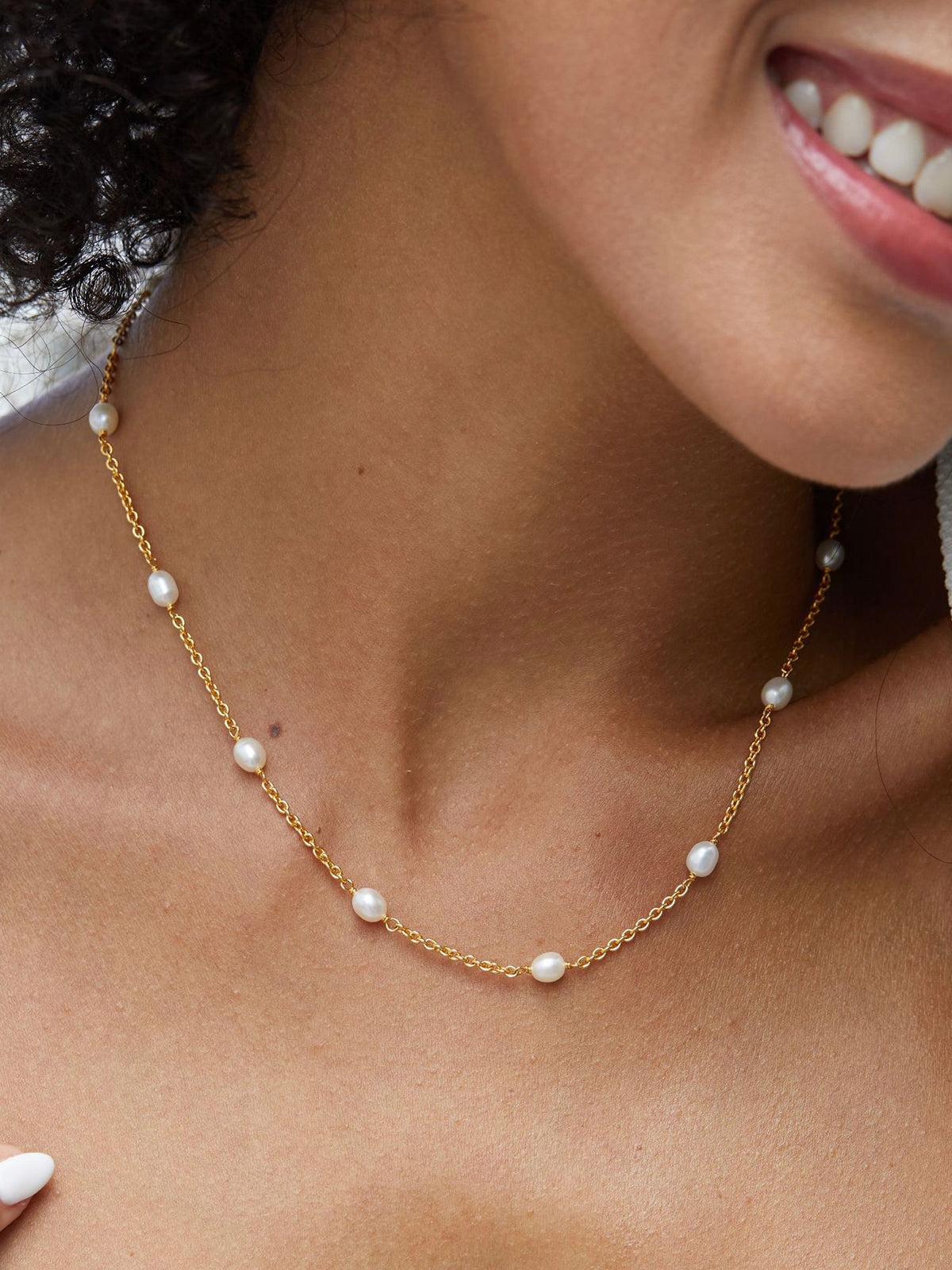 Wrapped Pearl Choker Necklace