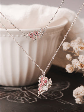 Dual Shattered Heart Necklace Set